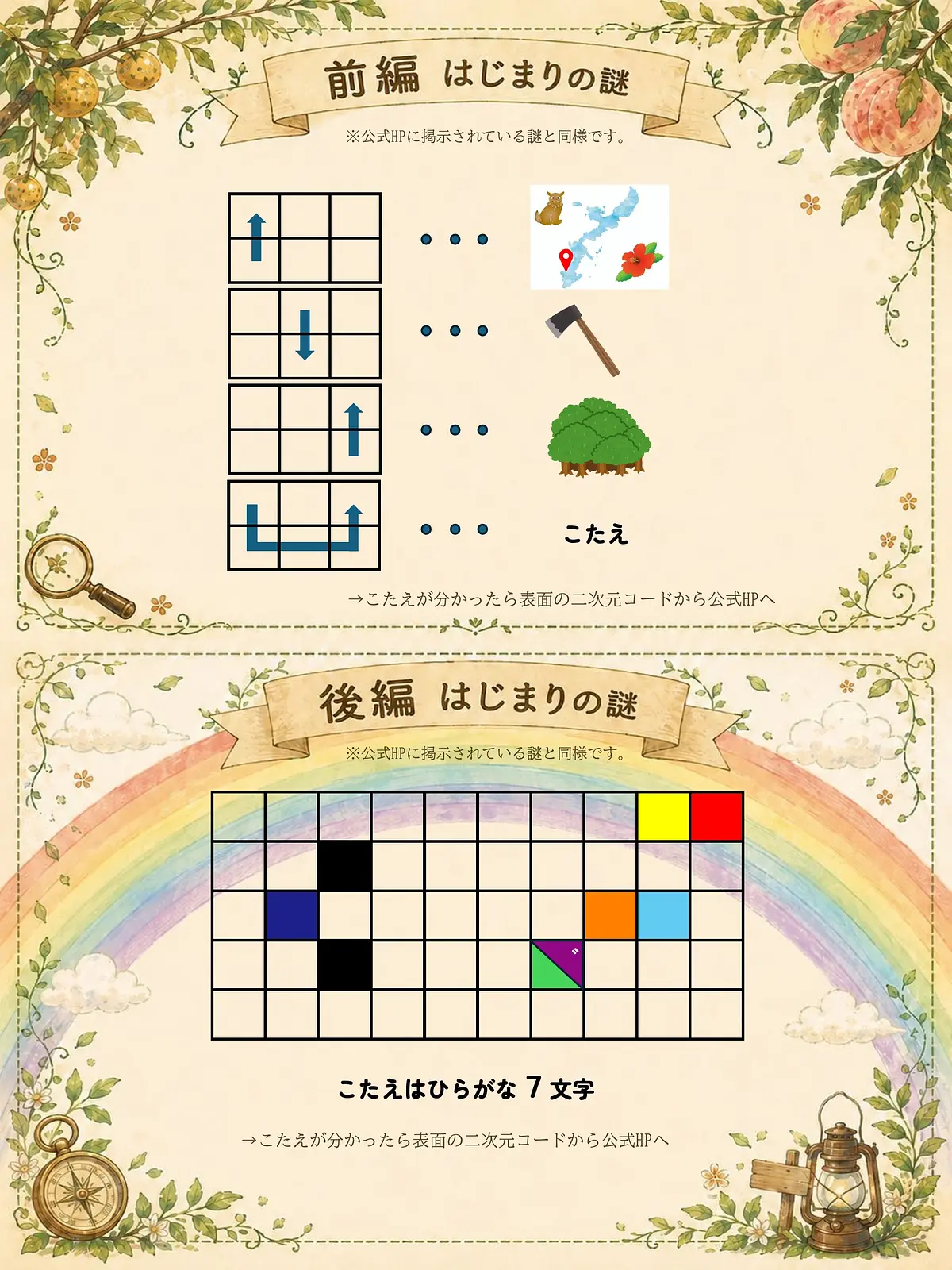 前編・後編のはじまりの謎