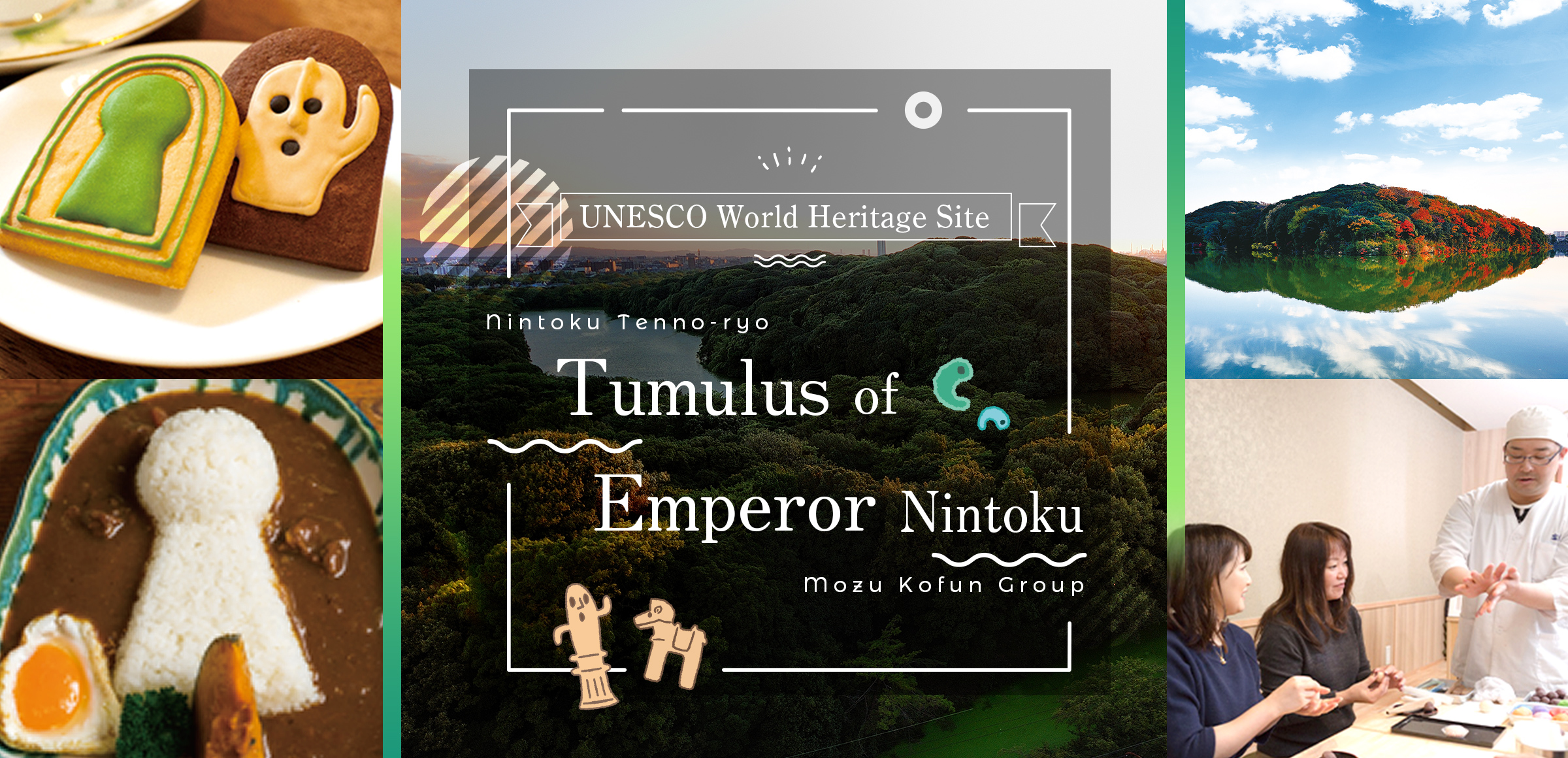 Tumulus of Emperor Nintoku (UNESCO World Heritage Site) and Mozu Tumulus Cluster